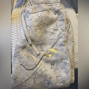 Nike Gold/white athletic Marble Joggers - small -